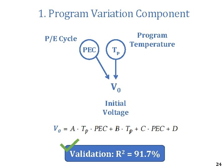 1. Program Variation Component P/E Cycle PEC Tp Program Temperature V 0 Initial Voltage 1. Program Variation Component P/E Cycle PEC Tp Program Temperature V 0 Initial Voltage