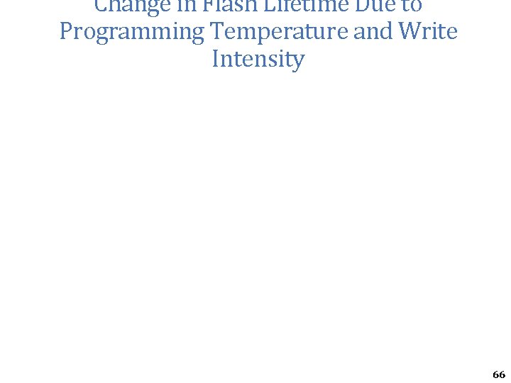 Change in Flash Lifetime Due to Programming Temperature and Write Intensity 66 Change in Flash Lifetime Due to Programming Temperature and Write Intensity 66