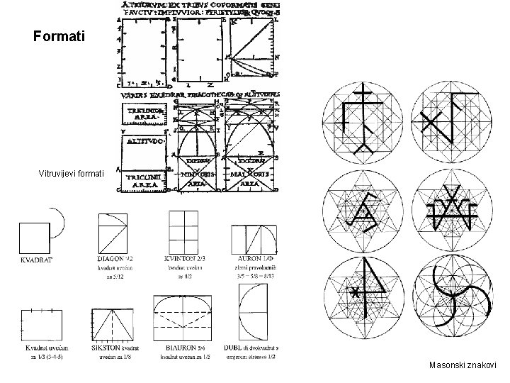 Formati Vitruvijevi formati Masonski znakovi Formati Vitruvijevi formati Masonski znakovi