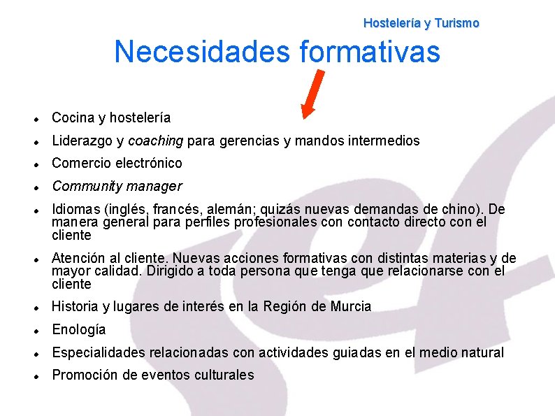 Hostelería y Turismo Necesidades formativas Cocina y hostelería Liderazgo y coaching para gerencias y