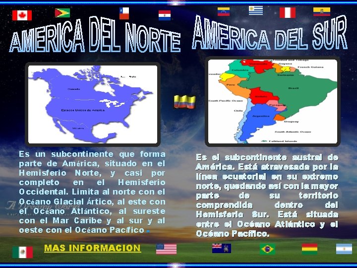 Es un subcontinente que forma parte de América, situado en el Hemisferio Norte, y