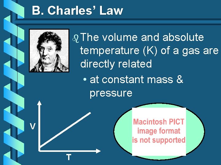 B. Charles’ Law b The volume and absolute temperature (K) of a gas are
