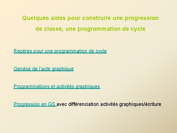 Quelques aides pour construire une progression de classe, une programmation de cycle Repères pour Quelques aides pour construire une progression de classe, une programmation de cycle Repères pour