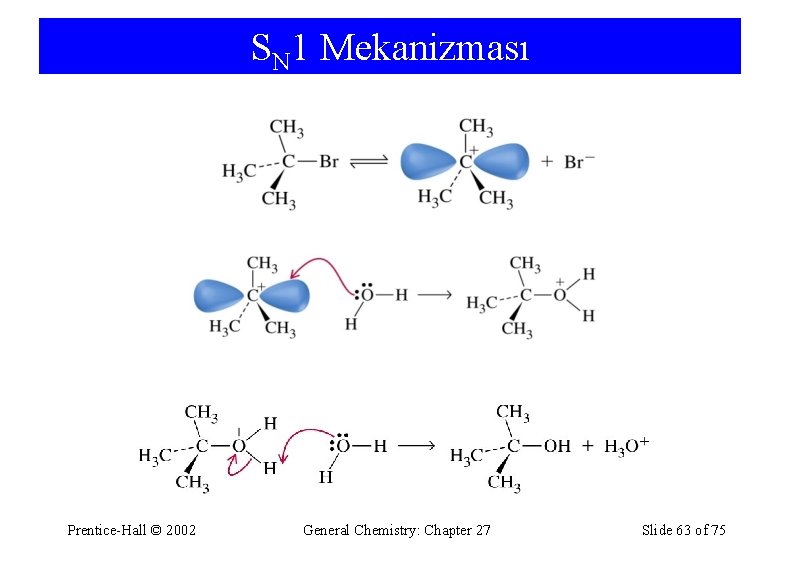 SN 1 Mekanizması Prentice-Hall © 2002 General Chemistry: Chapter 27 Slide 63 of 75