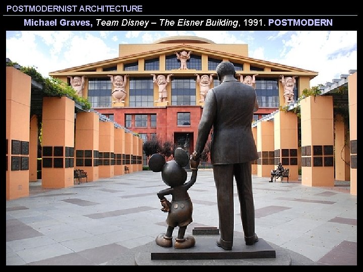 POSTMODERNIST ARCHITECTURE Michael Graves, Team Disney – The Eisner Building, 1991. POSTMODERN 