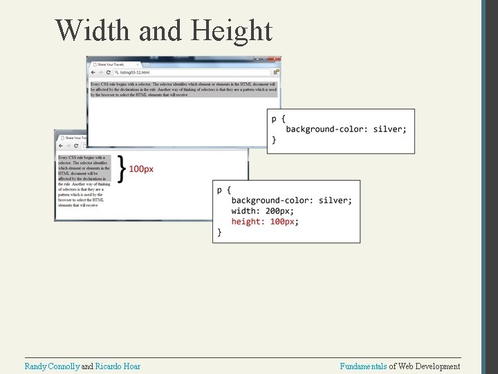 Width and Height Randy Connolly and Ricardo Hoar Fundamentals of Web Development 