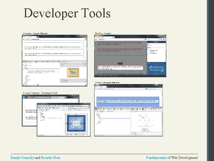 Developer Tools Randy Connolly and Ricardo Hoar Fundamentals of Web Development 