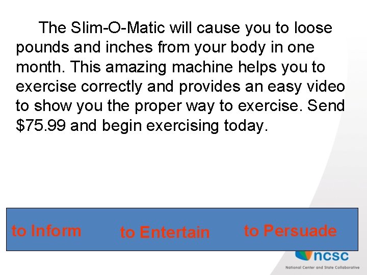  The Slim-O-Matic will cause you to loose pounds and inches from your body