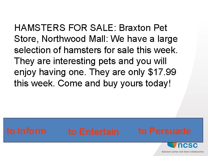 HAMSTERS FOR SALE: Braxton Pet Store, Northwood Mall: We have a large selection of