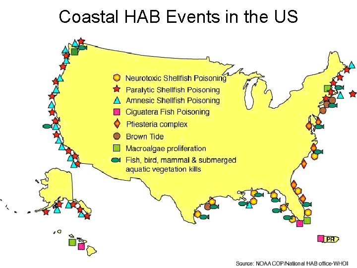 Coastal HAB Events in the US 