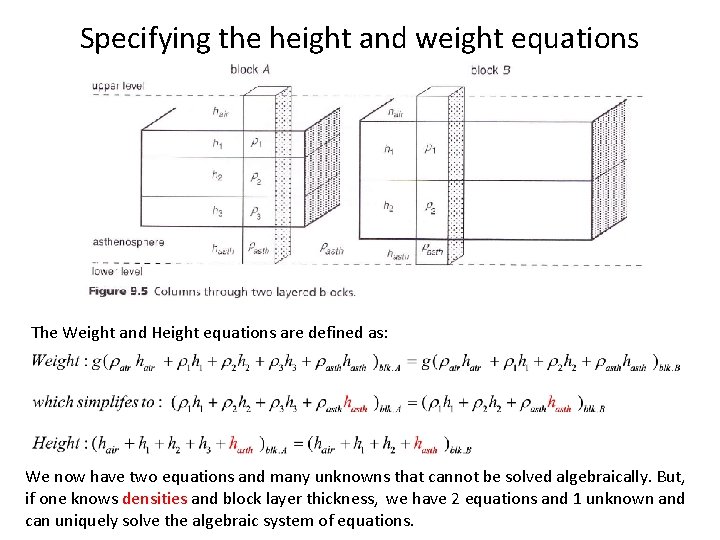 Specifying the height and weight equations The Weight and Height equations are defined as: Specifying the height and weight equations The Weight and Height equations are defined as: