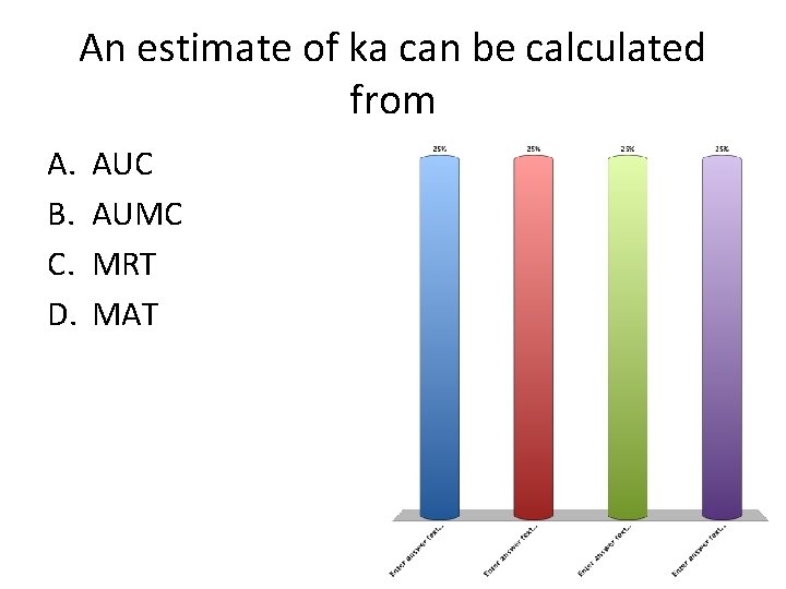 An estimate of ka can be calculated from A. B. C. D. AUC AUMC