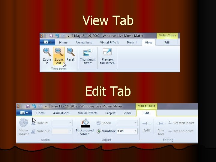 View Tab Edit Tab 