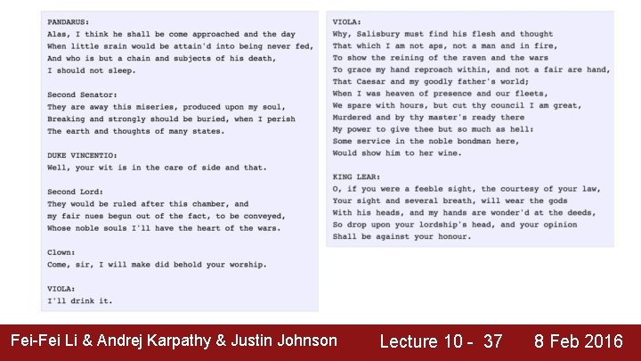 Fei-Fei Li & Andrej Karpathy & Justin Johnson Lecture 10 - 37 8 Feb