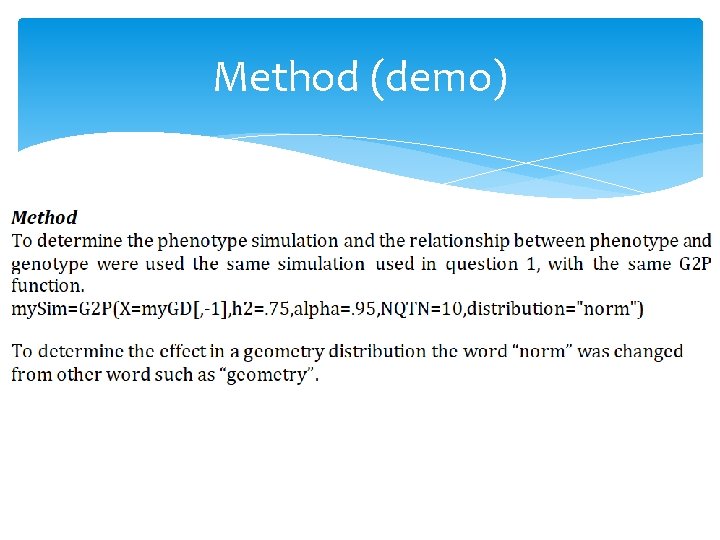 Method (demo) 