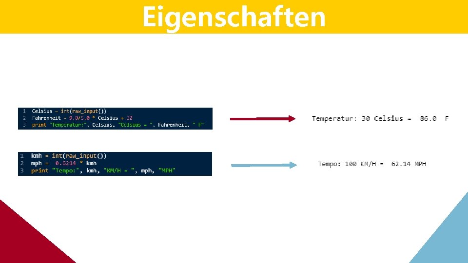 Eigenschaften Eigenschaften