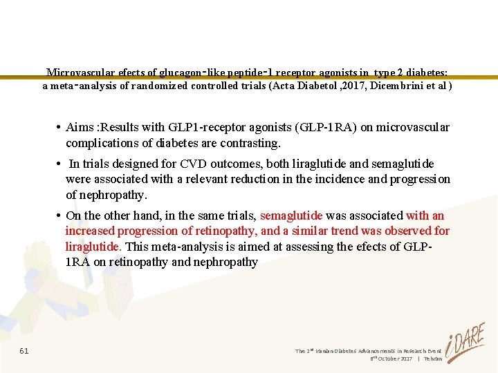 Microvascular efects of glucagon‑like peptide‑ 1 receptor agonists in type 2 diabetes: a meta‑analysis