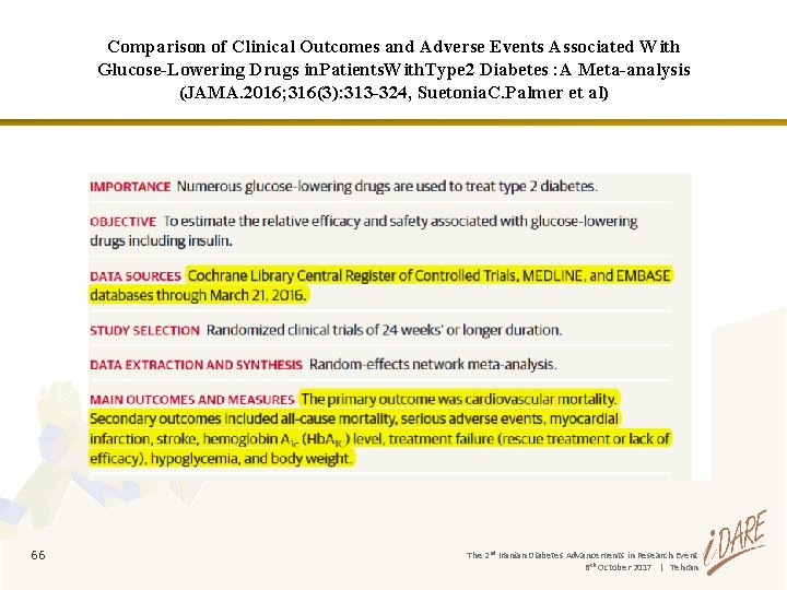 Comparison of Clinical Outcomes and Adverse Events Associated With Glucose-Lowering Drugs in. Patients. With.