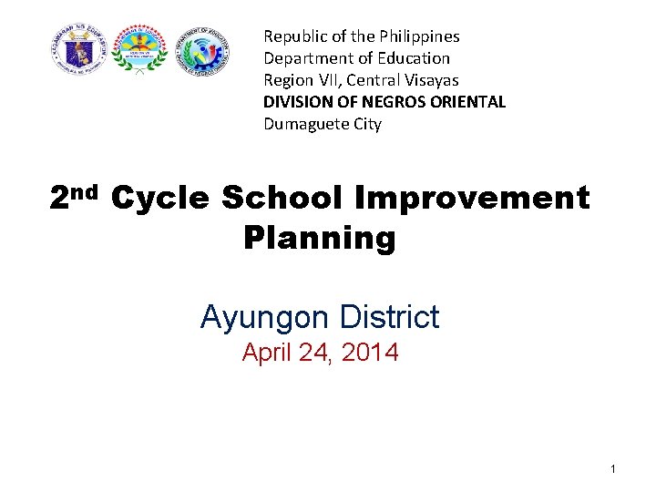 Republic of the Philippines Department of Education Region VII, Central Visayas DIVISION OF NEGROS