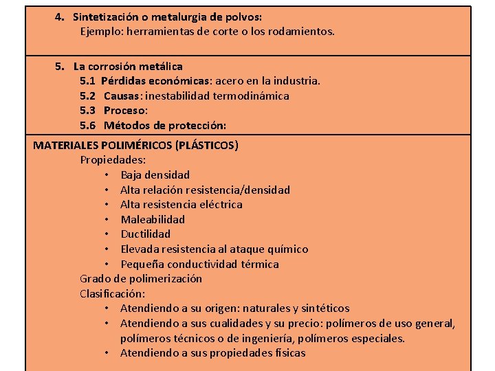 4. Sintetización o metalurgia de polvos: Ejemplo: herramientas de corte o los rodamientos. 5. 4. Sintetización o metalurgia de polvos: Ejemplo: herramientas de corte o los rodamientos. 5.