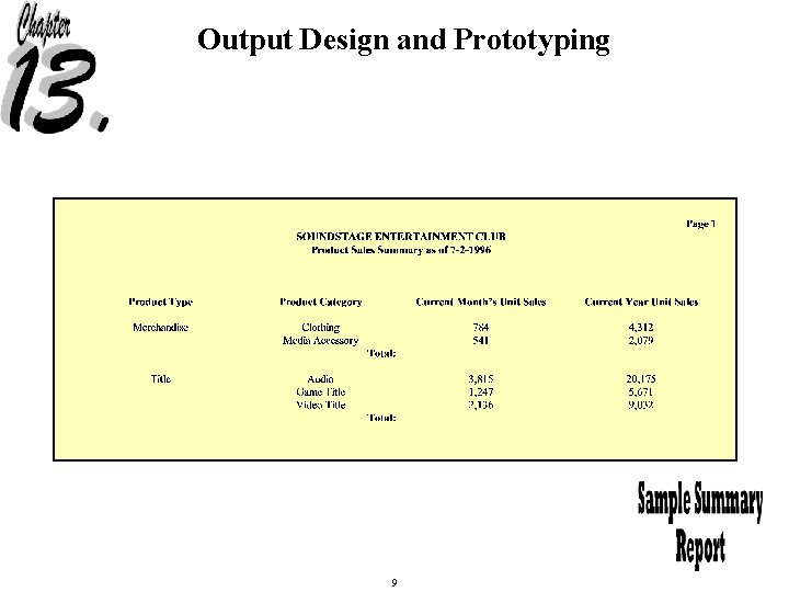 Output Design and Prototyping 9 