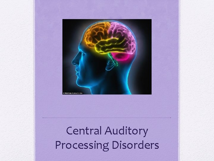 Central Auditory Processing Disorders 