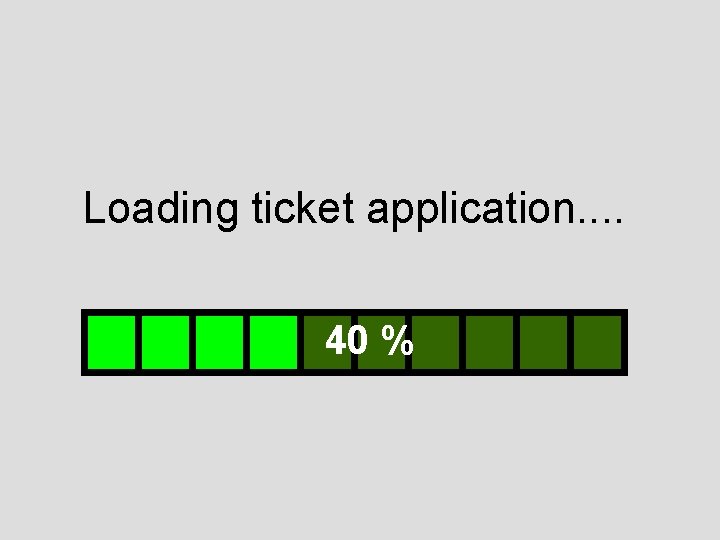 Loading ticket application. . 40 % 