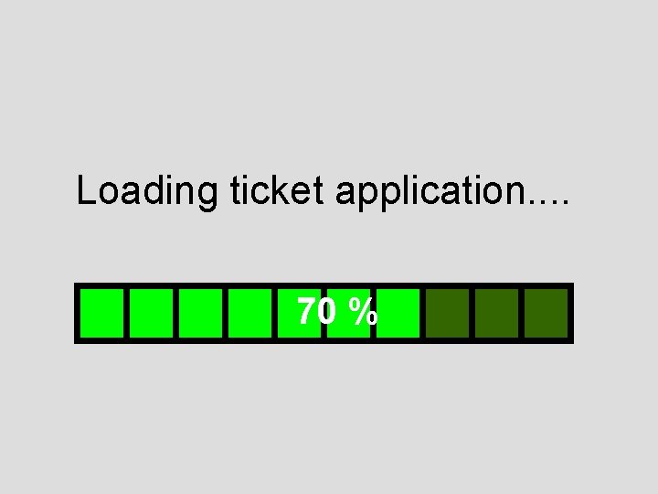 Loading ticket application. . 70 % 