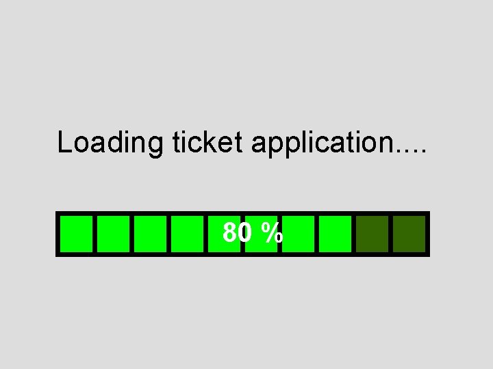 Loading ticket application. . 80 % 