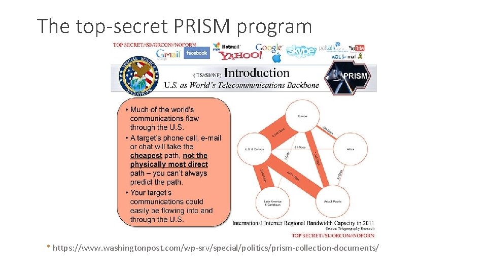 The top-secret PRISM program * https: //www. washingtonpost. com/wp-srv/special/politics/prism-collection-documents/ 