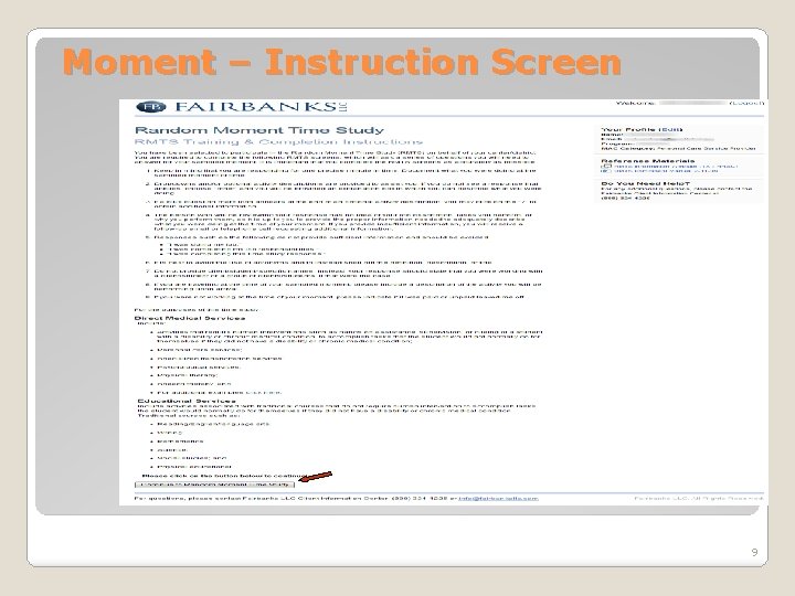 Moment – Instruction Screen 9 
