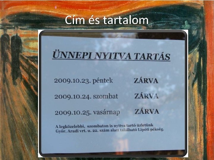 Cím és tartalom 