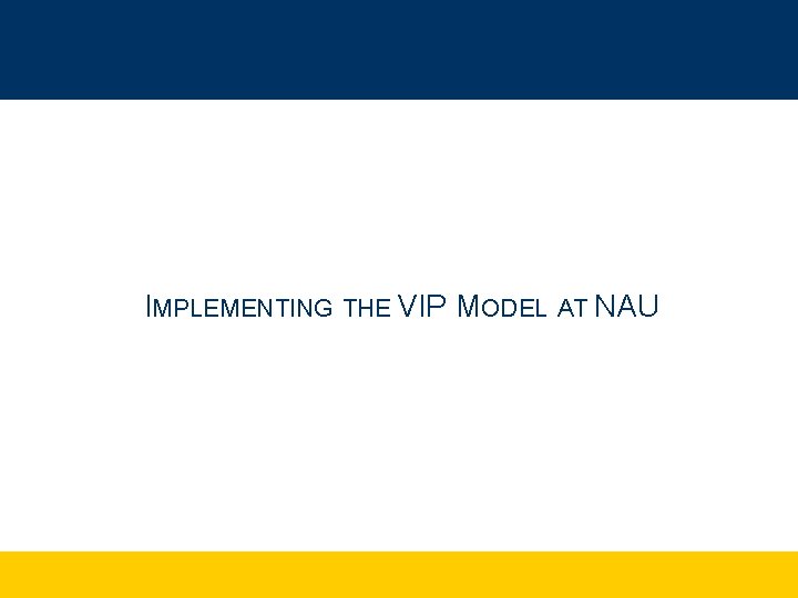 IMPLEMENTING VIP Instruments MODEL AT NAU Using the VIPTHE Model 
