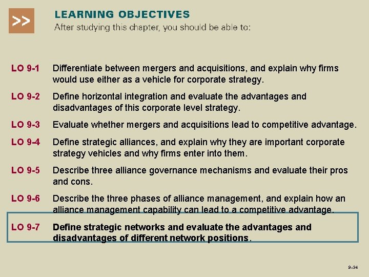 LO 9 -1 Differentiate between mergers and acquisitions, and explain why firms would use LO 9 -1 Differentiate between mergers and acquisitions, and explain why firms would use