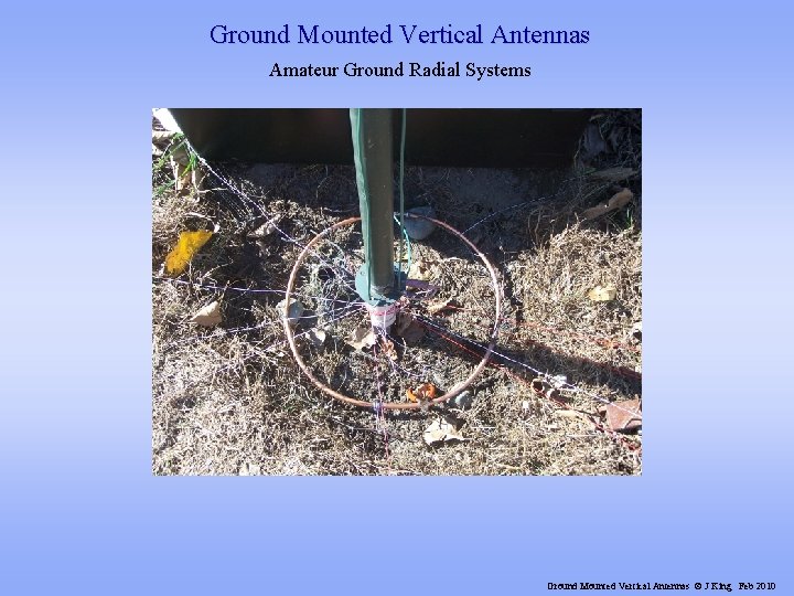Ground Mounted Vertical Antennas Amateur Ground Radial Systems Ground Mounted Vertical Antennas © J