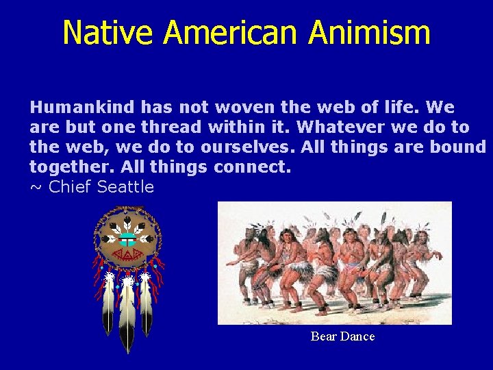 Native American Animism Humankind has not woven the web of life. We are but Native American Animism Humankind has not woven the web of life. We are but