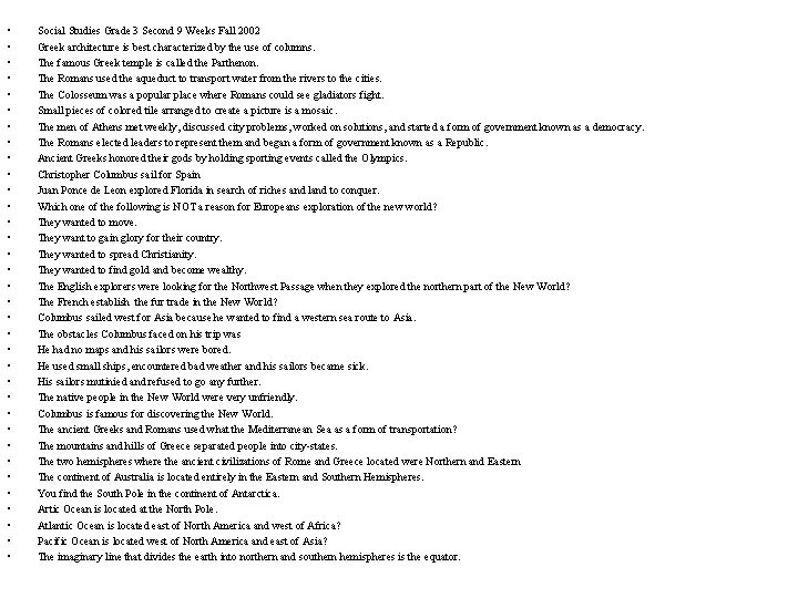 • • • • • • • • • Social Studies Grade 3 • • • • • • • • • Social Studies Grade 3