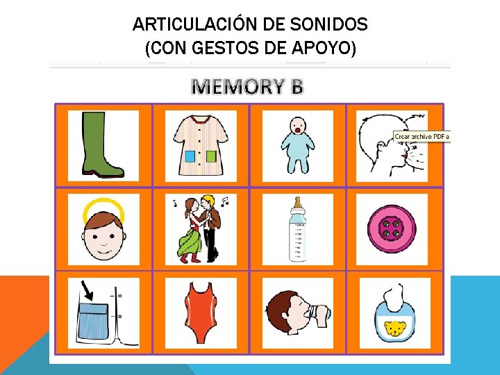 ARTICULACIÓN DE SONIDOS (CON GESTOS DE APOYO) ARTICULACIÓN DE SONIDOS (CON GESTOS DE APOYO)