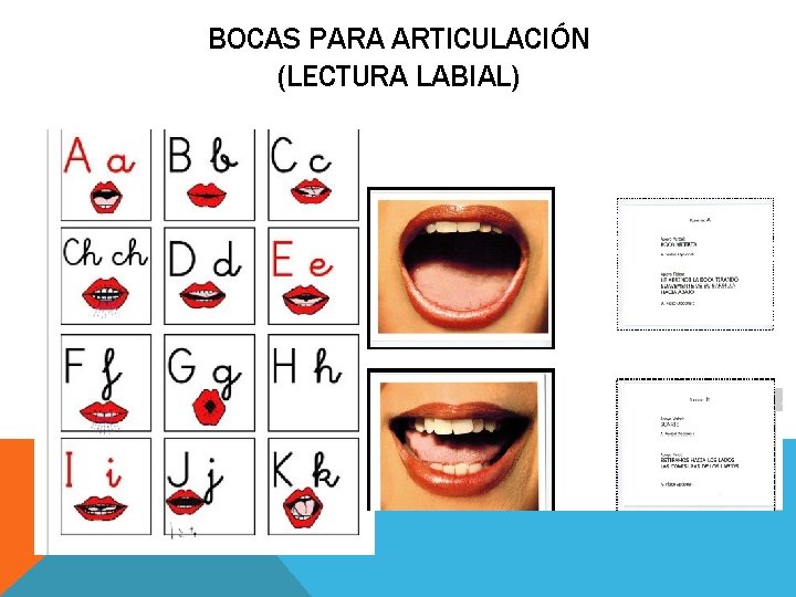 BOCAS PARA ARTICULACIÓN (LECTURA LABIAL) BOCAS PARA ARTICULACIÓN (LECTURA LABIAL)