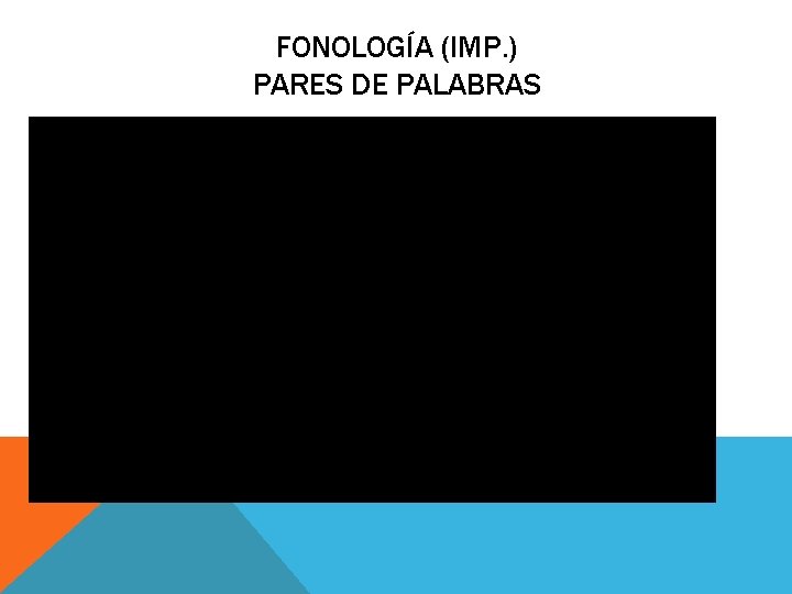 FONOLOGÍA (IMP. ) PARES DE PALABRAS FONOLOGÍA (IMP. ) PARES DE PALABRAS