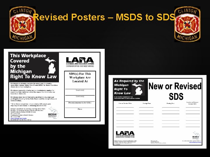 Revised Posters – MSDS to SDS 