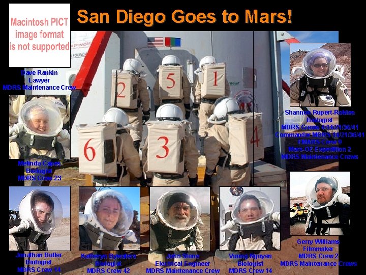 San Diego Goes to Mars! San Diego Members to MDRS Dave Rankin Lawyer MDRS