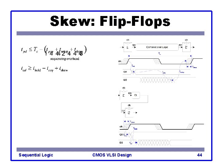 Skew: Flip-Flops Sequential Logic CMOS VLSI Design 44 