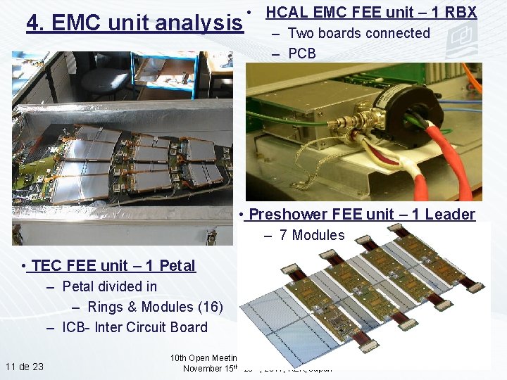 4. EMC unit analysis • HCAL EMC FEE unit – 1 RBX – Two