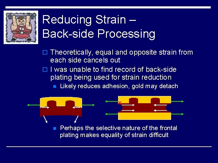 Reducing Strain – Back-side Processing o Theoretically, equal and opposite strain from each side Reducing Strain – Back-side Processing o Theoretically, equal and opposite strain from each side