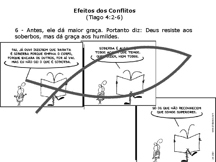 Efeitos dos Conflitos (Tiago 4: 2 -6) 6 - Antes, ele dá maior graça.