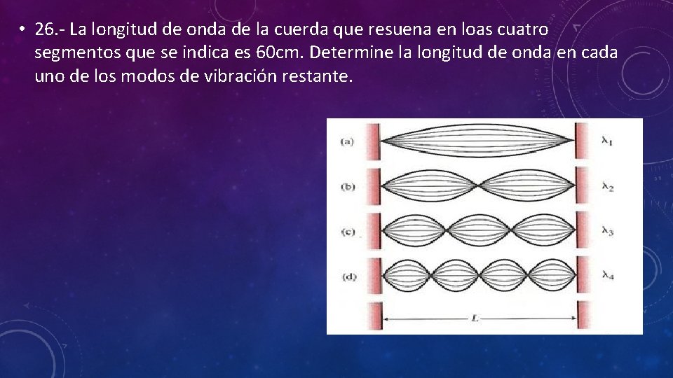  • 26. - La longitud de onda de la cuerda que resuena en