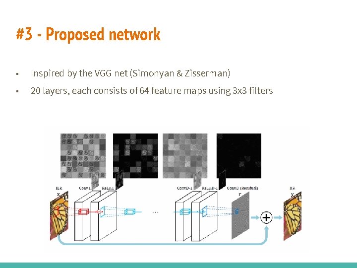 #3 - Proposed network ■ Inspired by the VGG net (Simonyan & Zisserman) ■