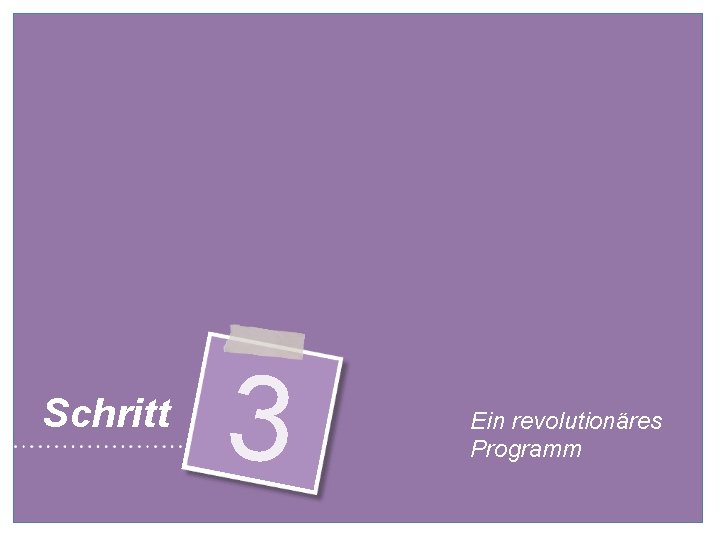 Schritt 3 Ein revolutionäres Programm 