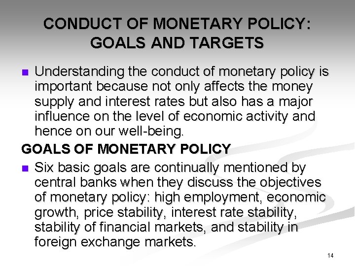 ECO 312 THEORY AND POLICY Lecture Note